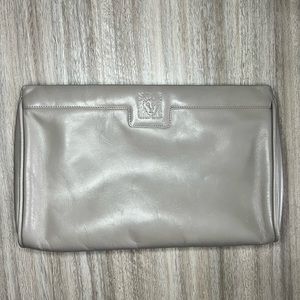 Anne Klein Calderon Taupe Leather Clutch Shoulder bag | Anne Klein for Calderon